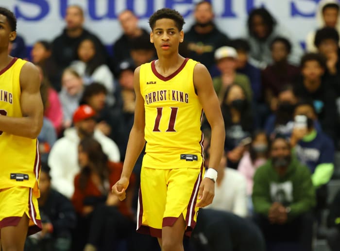 Christ the King (N.Y.) sophomore guard Kiyan Anthony, son of NBA great Carmelo Anthony, faces Bronny James and Sierra Canyon on Monday, 20 years after their fathers first played one another on TV in high school.